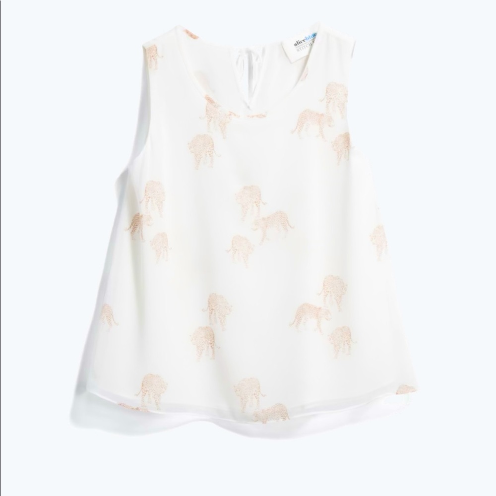 Stitch fix Alice Blue Kita Split Back Blouse